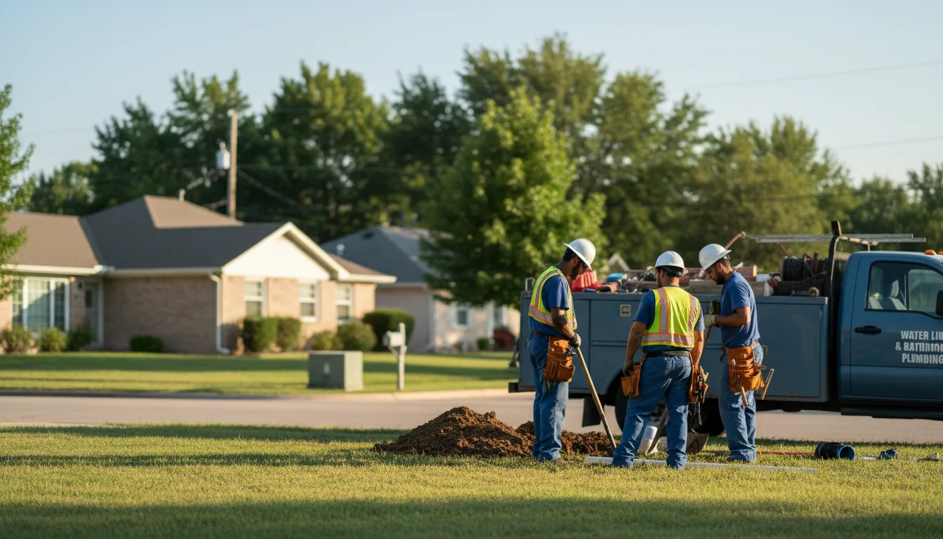 Residential water line and bathroom plumbing service in Marietta, MN